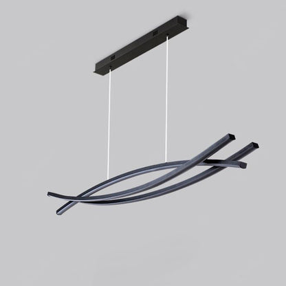 Modern Minimalist Wave Arch Aluminum Hardware LED Island Light Chandelier For Dining Room