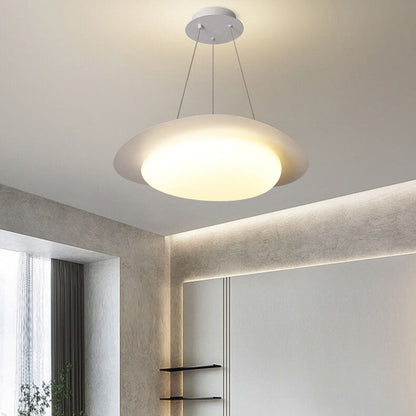 مصباح LED معلق من الحديد الأكريليكي باللون الأبيض بتصميم بسيط على الطراز الاسكندنافي 