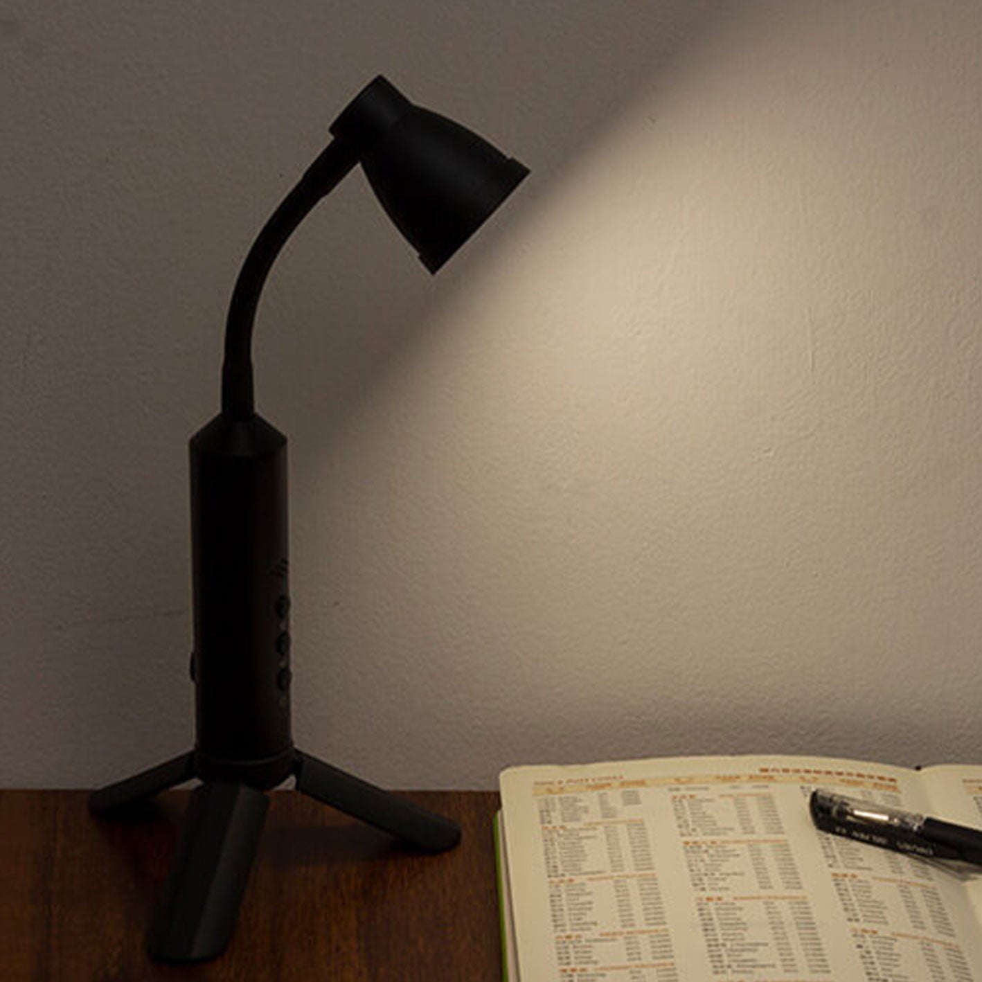 Modern Black Metal Type-C LED Portable Table Lamp