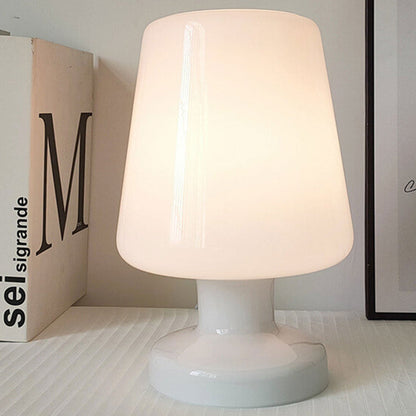 French Cream Glass Cup Shape 1-Light Table Lamp