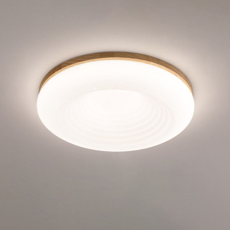 Nordic Minimalist Log Round Acrylic Star Effect LED Flush Mount Ceiling Light