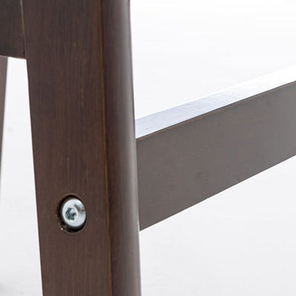 Modern Minimalist Square Wood Oiled Wax Leather Foam Bar Stool With Four Legs Backrest For Dining Room