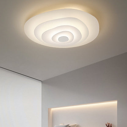 Modern Minimalist Multi-Layer Irregular Water Ripple Iron LED Flush Mount Ceiling Light For Living Room