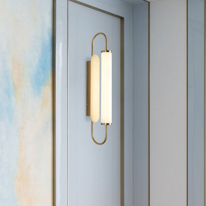 Modern Light Luxury Column Curved Arm LED Wall Sconce Lamp