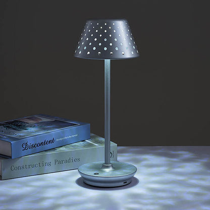 Modern Minimalist Perforated Wrought Iron USB Power-on LED Table Lamp