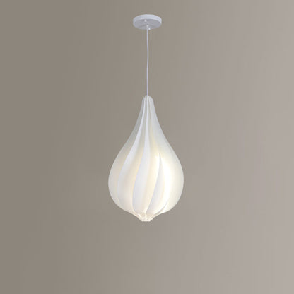 Contemporary Nordic Iron PVC Teardrop Petal 1-Light Pendant Light For Dining Room