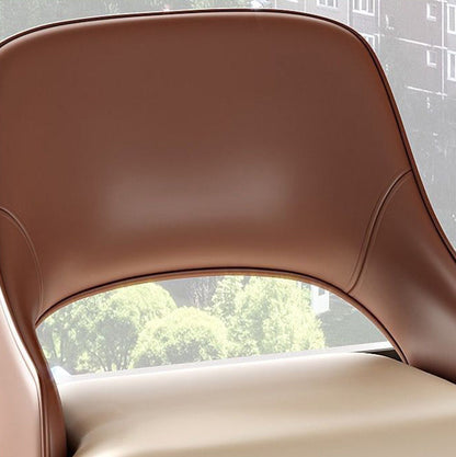 Modern Minimalist Square Stainless Steel Microfiber Leather Foam Dining Chair Four Legs Backrest For Dining Room