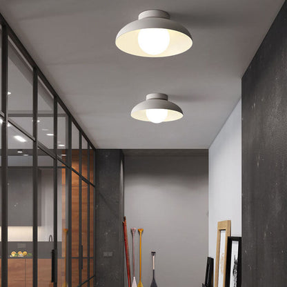 Japanese Wabi-sabi Iron Glass 1-Light Semi-Flush Mount Light
