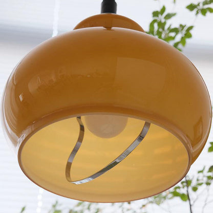 Contemporary Nordic Spherical Iron Glass 1-Light Pendant Light For Dining Room