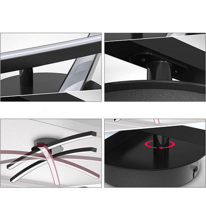 Modern Minimalist Dual Aluminum Parallel Strips LED Semi-Flush Mount Ceiling Light For Bedroom