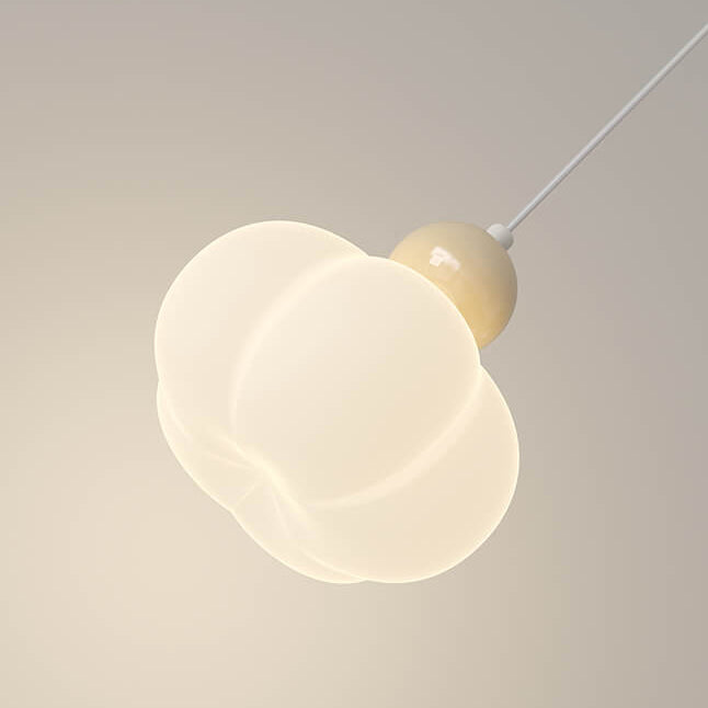 Modern Minimalist Cream Cotton Iron Plastic 3/5 Light Island Light Chandelier For Dining Room