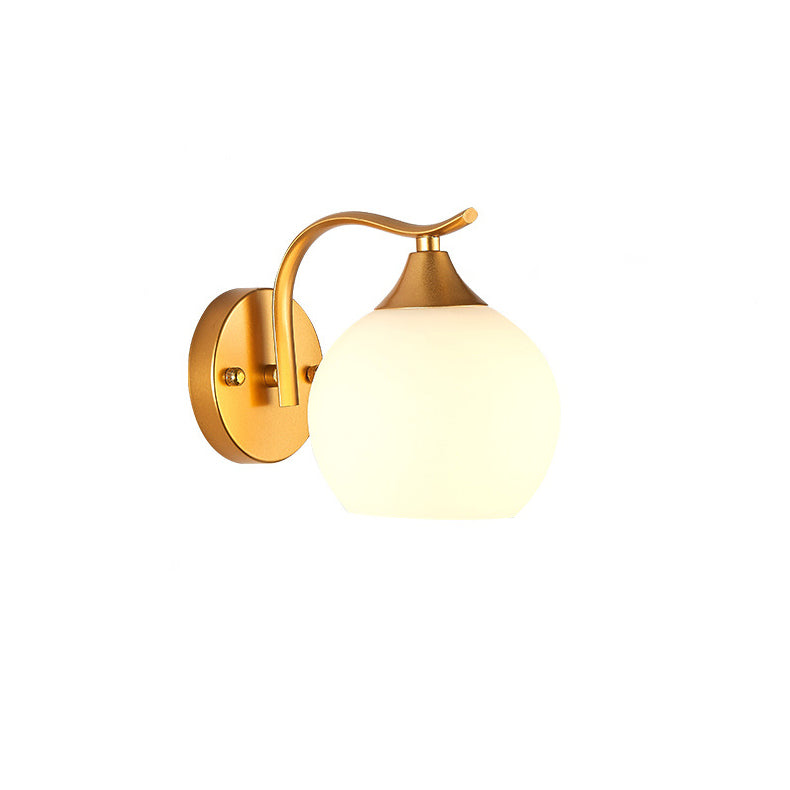 Modern Simplicity Iron Glass Ball 1/2 Light Wall Sconce Lamp For Bedside