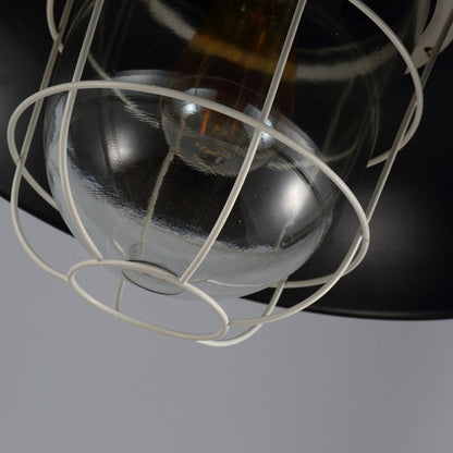 Traditional Colonial Round Pot Lid Iron 1-Light Pendant Light For Living Room