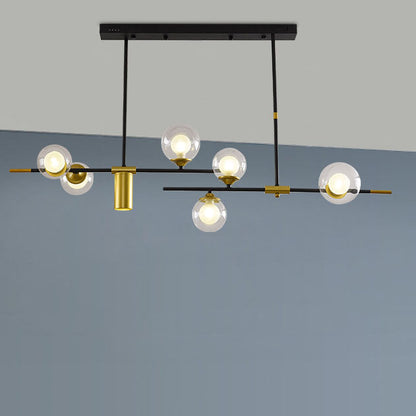 Modern Minimalist Round Ball Glass Iron LED Chandelier