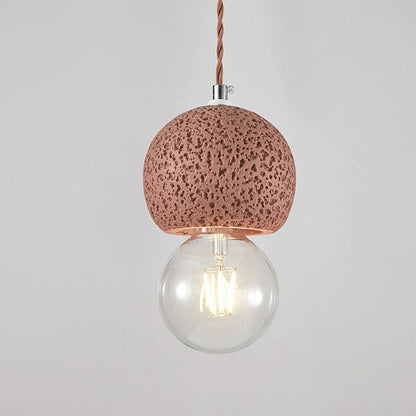 Contemporary Creative Imitation Rock Texture Semicircular Resin Shade 1-Light Pendant Light For Dining Room