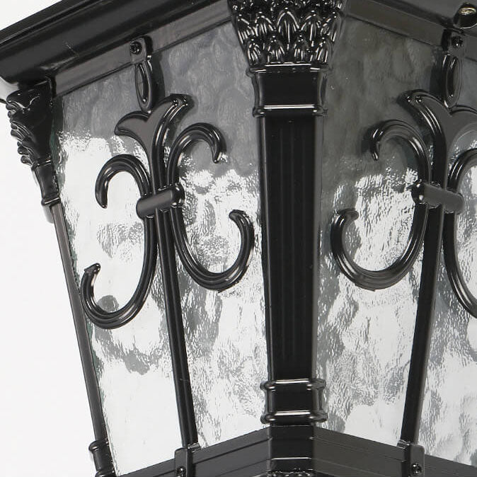 Europe Retro Black Die-Cast Aluminum Glass Outdoor Indoor 1-Light Wall Sconce Lamp