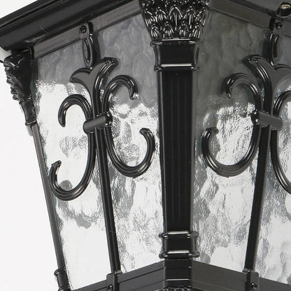 Europe Retro Black Die-Cast Aluminum Glass Outdoor Indoor 1-Light Wall Sconce Lamp