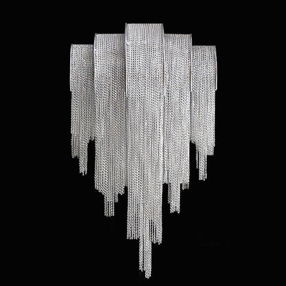 Modern Luxury Iron Aluminum Tassel Chain 2/4 Light Wall Sconce Lamp For Hallway