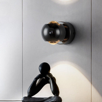 Modern Minimalist Solid Color Round Rotatable Iron Aluminum COB LED Wall Sconce Lamp