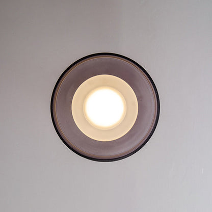 Contemporary Scandinavian Round Hardware Glass LED Semi-Flush Mount Ceiling Light For Living Room