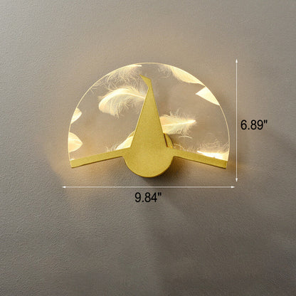 مصباح حائط LED هندسي من الأكريليك بتأثير الريش الفاخر 