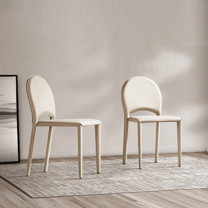 Modern Minimalist Saddle Saddle Leather Carbon Steel Sponge Square Elliptical Dining Chair Backrest For Dining Room