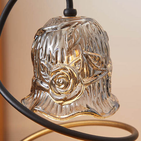 Modern Creative Glass Flower-Shaped 1-Light Melting Wax Table Lamp