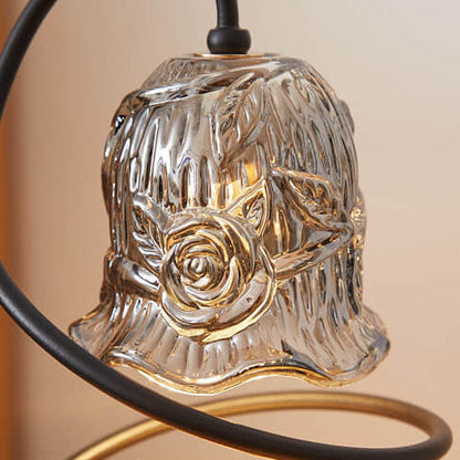 Modern Creative Glass Flower-Shaped 1-Light Melting Wax Table Lamp