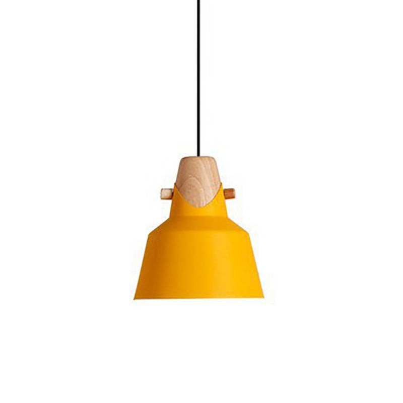 Nordic Minimalist Macaron Solid Color Ironwood 1-Light Pendant Light