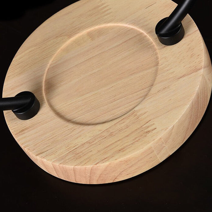 European Modern Aromatherapy Oak Glass Metal LED Melting Wax Table Lamp