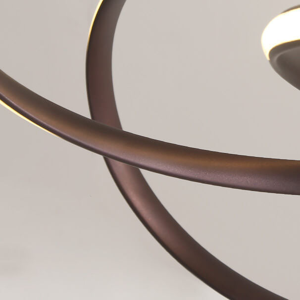 Nordic Art Curve Ring Aluminum Acrylic LED Chandelier