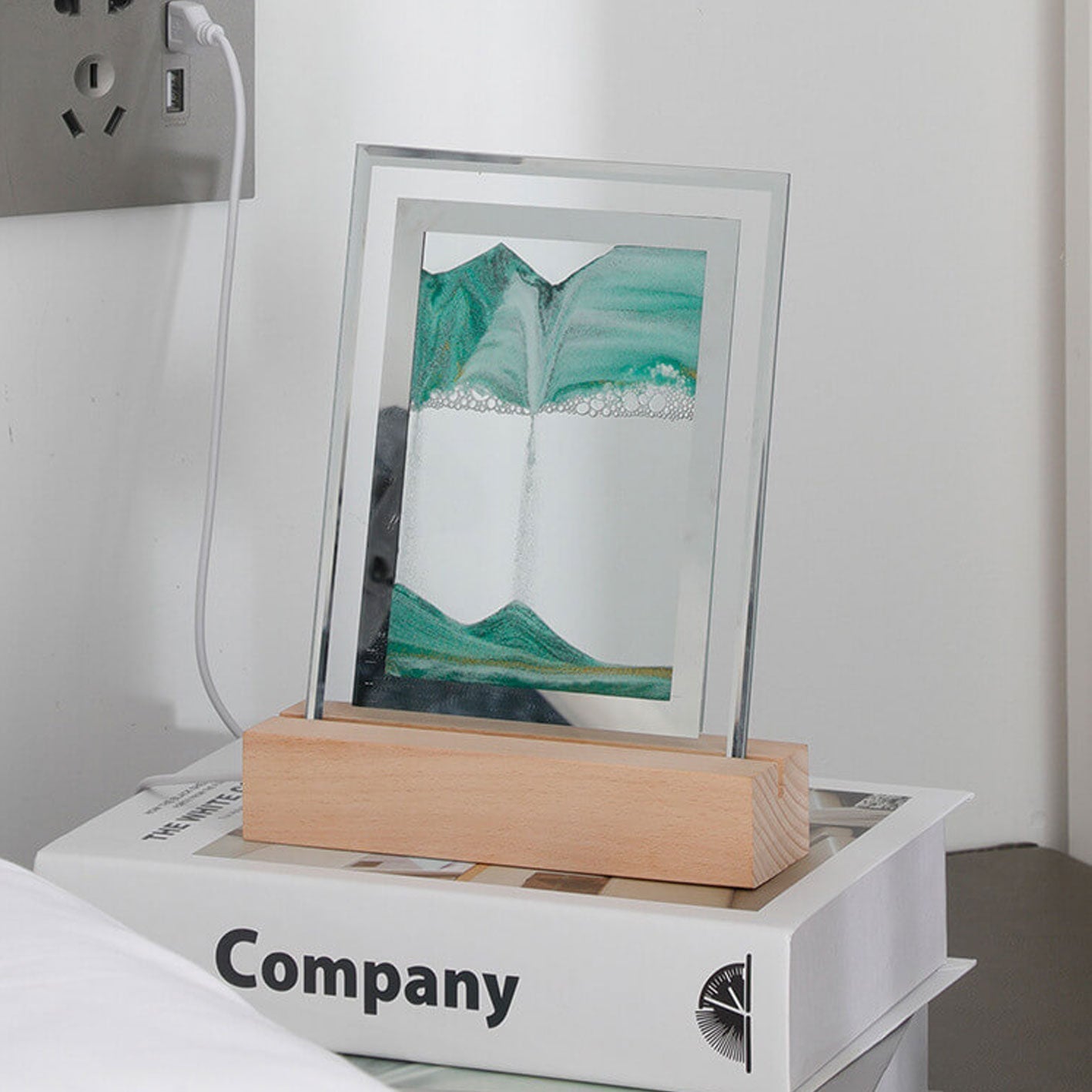 Creative Quicksand Square  LED Night Light Decorative Table Lamp