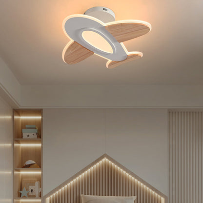 Modern Art Deco Airplane Shaped Acrylic Iron LED Semi-Flush Mount Ceiling Light For Living Room
