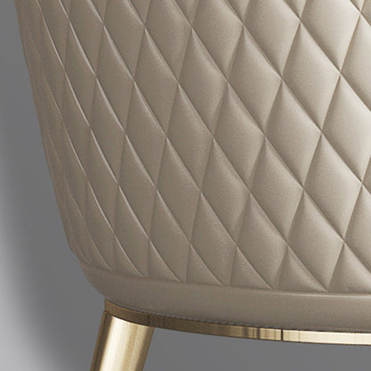 Contemporary Nordic Curved Microfiber Leather Leather Upholstered Metal Tapered Legs Dining Chair Backrest For Dining Room