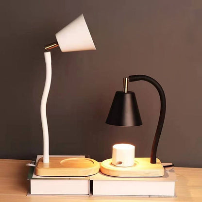 Nordic Simple Cone Log Base 1-Light Melting Wax Table Lamp