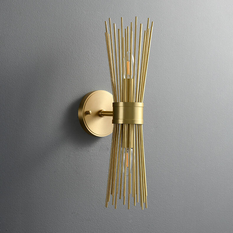 Modern Light Luxury Brass Branch Column 1/2 Light Wall Sconce Lamp