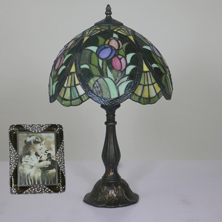 Tiffany Rustic Stained Glass 1-Light Table Lamp