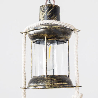 Vintage Industrial Wooden Metal 2-Light Island Light Chandelier