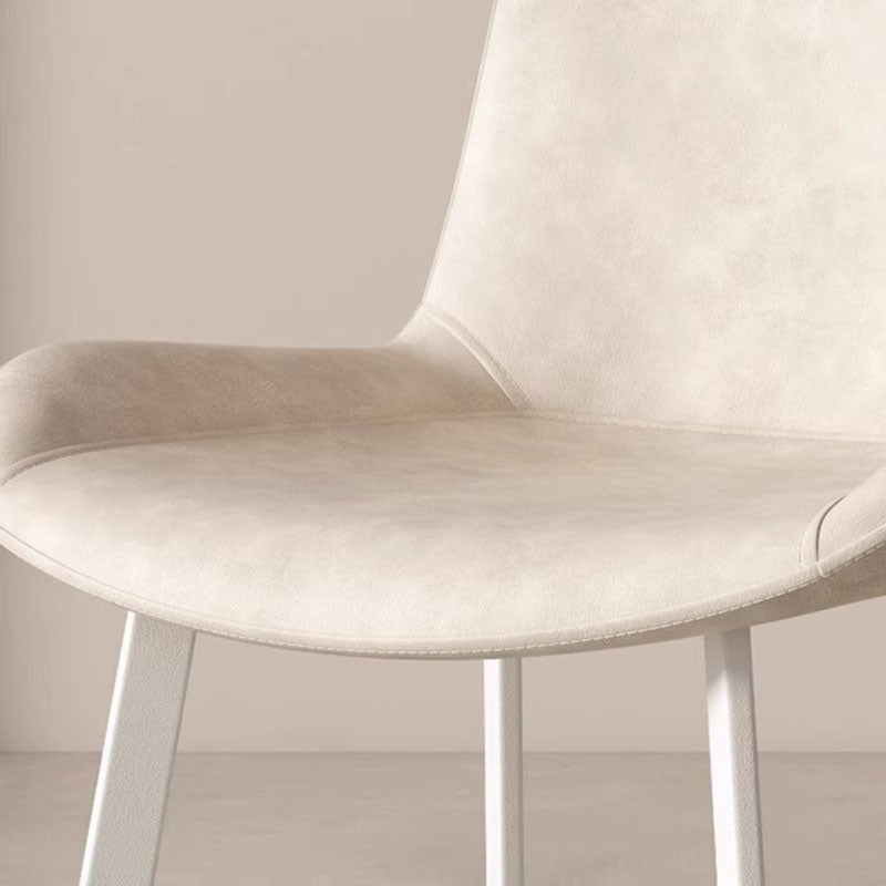 Contemporary Scandinavian PU Leather Carbon Steel Sponge Square Curved Dinining Chair Backrest For Dining Room