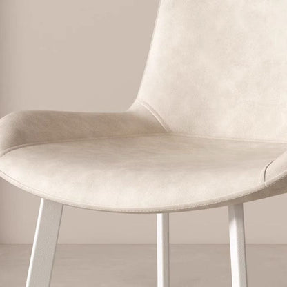Contemporary Scandinavian PU Leather Carbon Steel Sponge Square Curved Dinining Chair Backrest For Dining Room