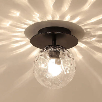 Nordic Water Glass Orb 1-Light Semi-Flush Mount Ceiling Light
