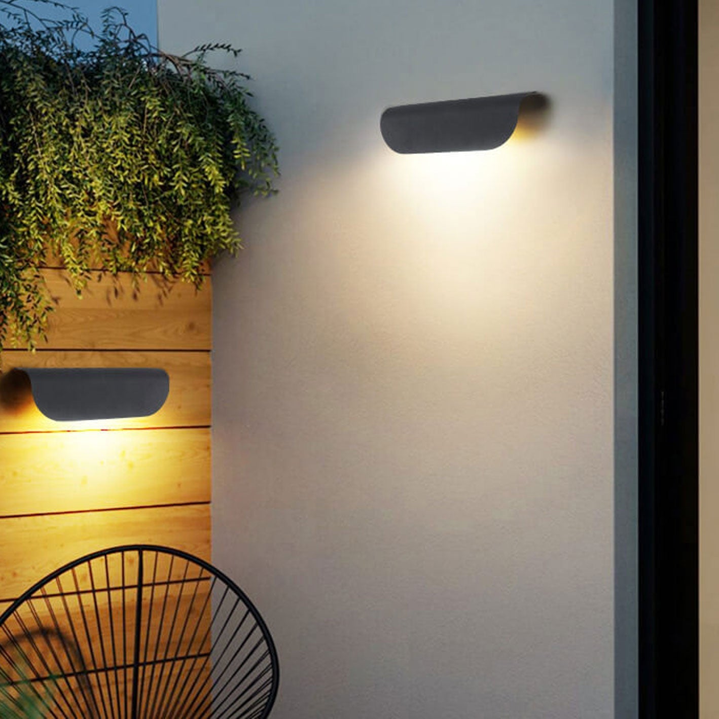 Modern Outdoor Curved  Waterproof LED Garden Wall Sconce Lamp