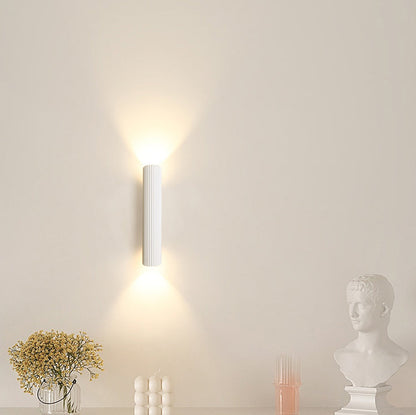 Modern Minimalist Cylinder Stripe Iron Aluminum LED Wall Sconce Lamp For Bedroom