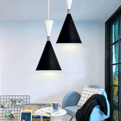 Nordic Minimalist Cone Solid Color Iron Aluminum 1-Light Pendant Light