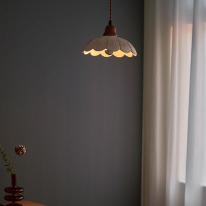 Modern Vintage Ceramic Solid Wood 1-Light Pendant Light