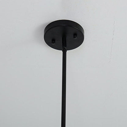 Modern Minimalist Oval Pure Black Iron 1-Light Pendant Light