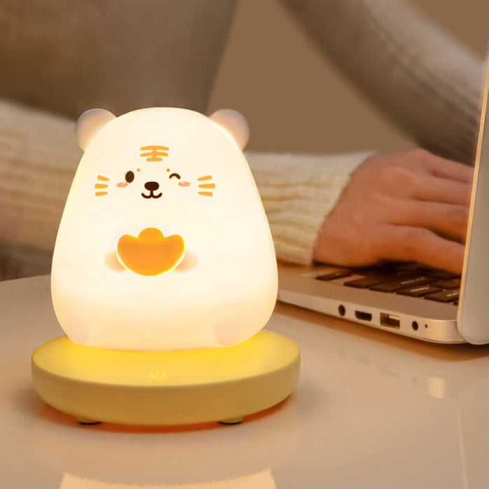Creative Silicone Animal USB Rechargeable Night Light Decorative Table Lamp