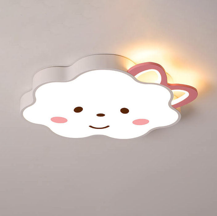 Cartoon Creative Clouds Cat LED Kids Flush Mount Ceiling Light