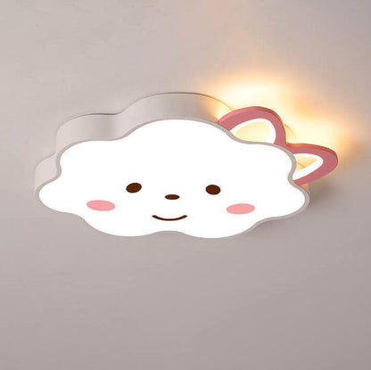 Cartoon Creative Clouds Cat LED Kids Flush Mount Ceiling Light