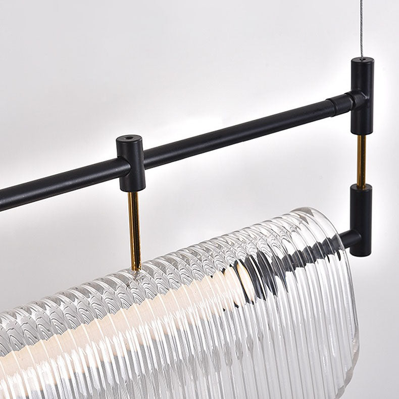 Modern Luxury Acrylic Iron Long Strip LED Island Light Pendant Light For Dining Room